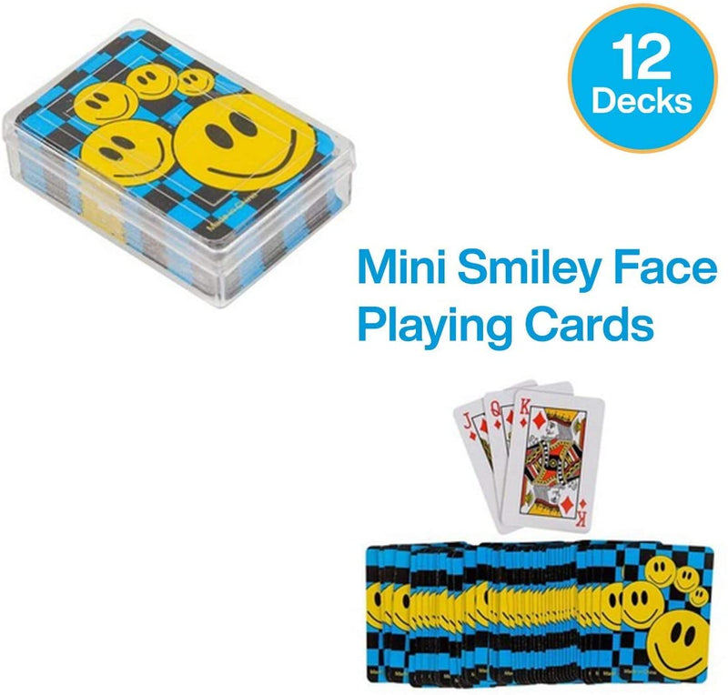 Kicko Mini Smile Face Playing Cards - 2.5 Inch Emoticon Game Cards - Party Games, Birthday