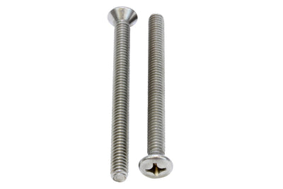 12-24 X 2'' Stainless Phillips Oval Head Machine Screw, (25 pc), 18-8 (304) Stainless
