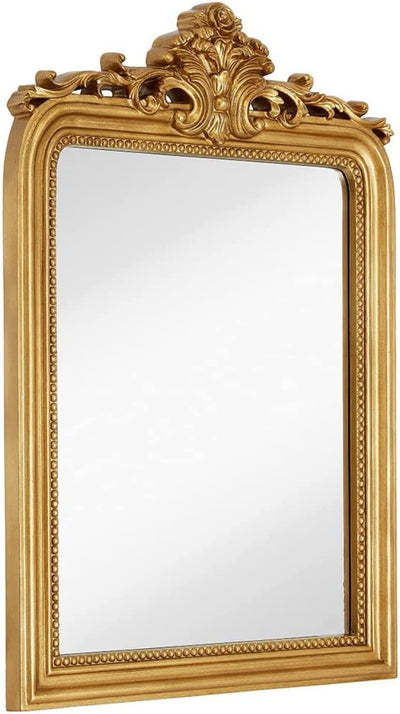 Hamilton Hills Top Gold Baroque Wall Mirror | Rich Old World Feel Framed Beveled Elegant