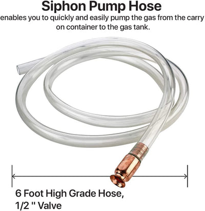 Katzco Siphon Hose - Shaker Siphon Transfer Pump Hose - for Gas, Fuel, Oil, Automotive