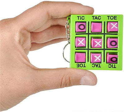 Kicko 2 Inch Tic Tac Toe Keychain - 12 Pack Mini Backpack Clip - Keyring for Bag and Belt