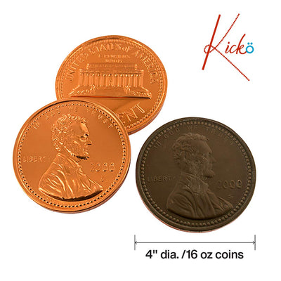 Kicko Large Penny Milk Chocolate Coins - 1 Bag of 16 Ounces - 1.5 Inch Copper Foil Wrapped