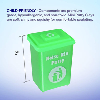 Kicko 2 Inch Noise Bin Putty Toys for Kids - Pack of 12 Slimes - Ideal for Sensory