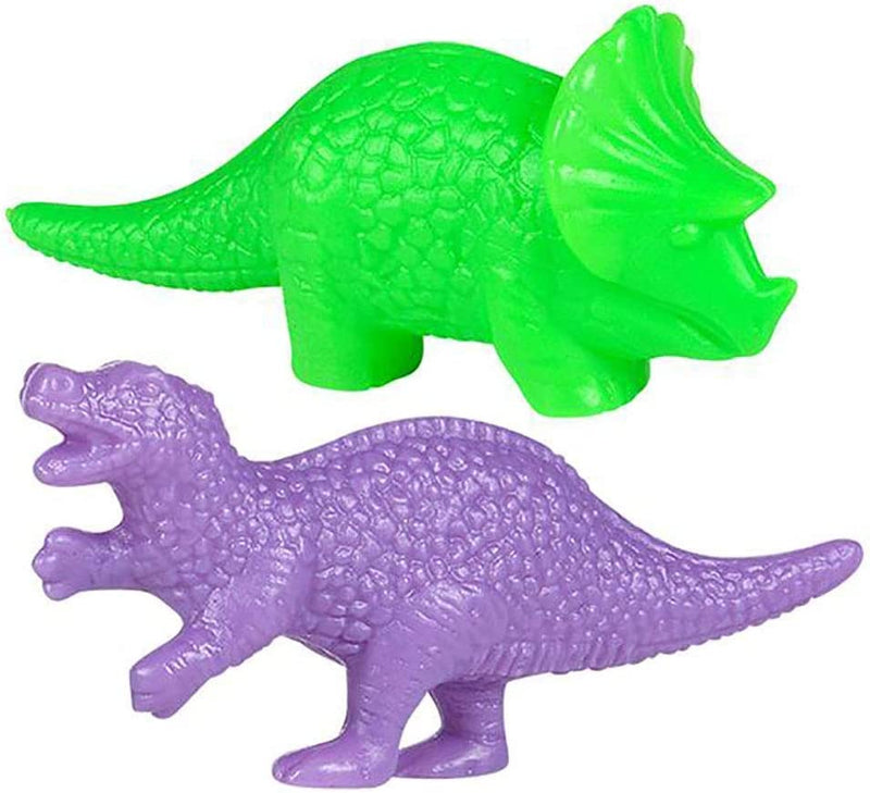 Kicko Blow Mold Toy Dinosaurs - 144 Pack of Mini Plastic Dinos - Assorted Color Sorter