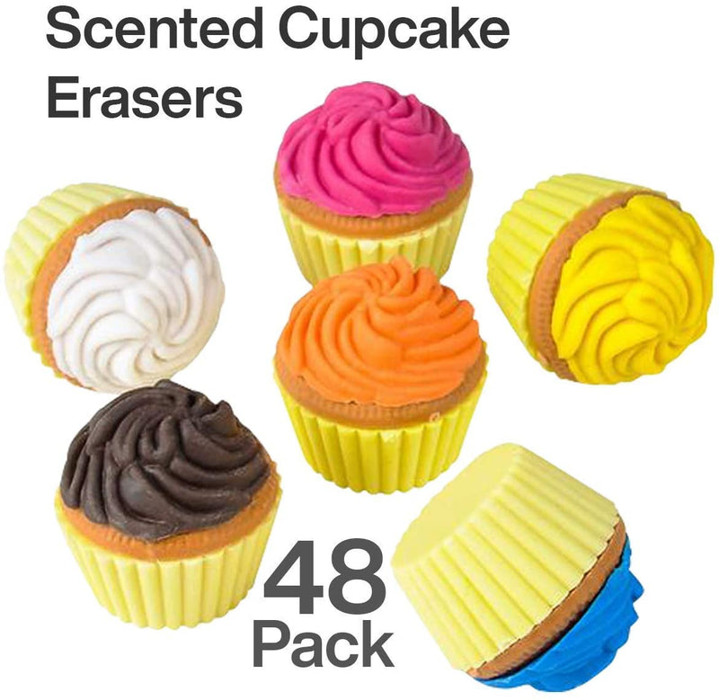 Kicko Scented Cupcake Erasers - Collection of Novelty Erasers in Fruity Scent - Sweet