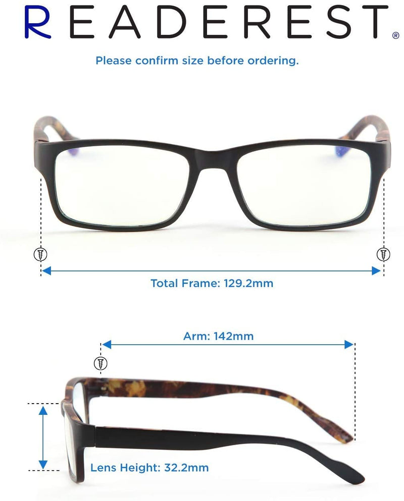 Blue-Light-Blocking-Reading-Glasses-Black-Camo-1-00-Magnification-Computer-Glasses