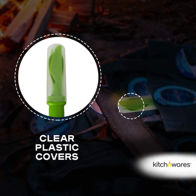 Katzco Plastic Camping Cutlery Set - 2 Pack - for Hiking, Climbing, Biking, Outdoors
