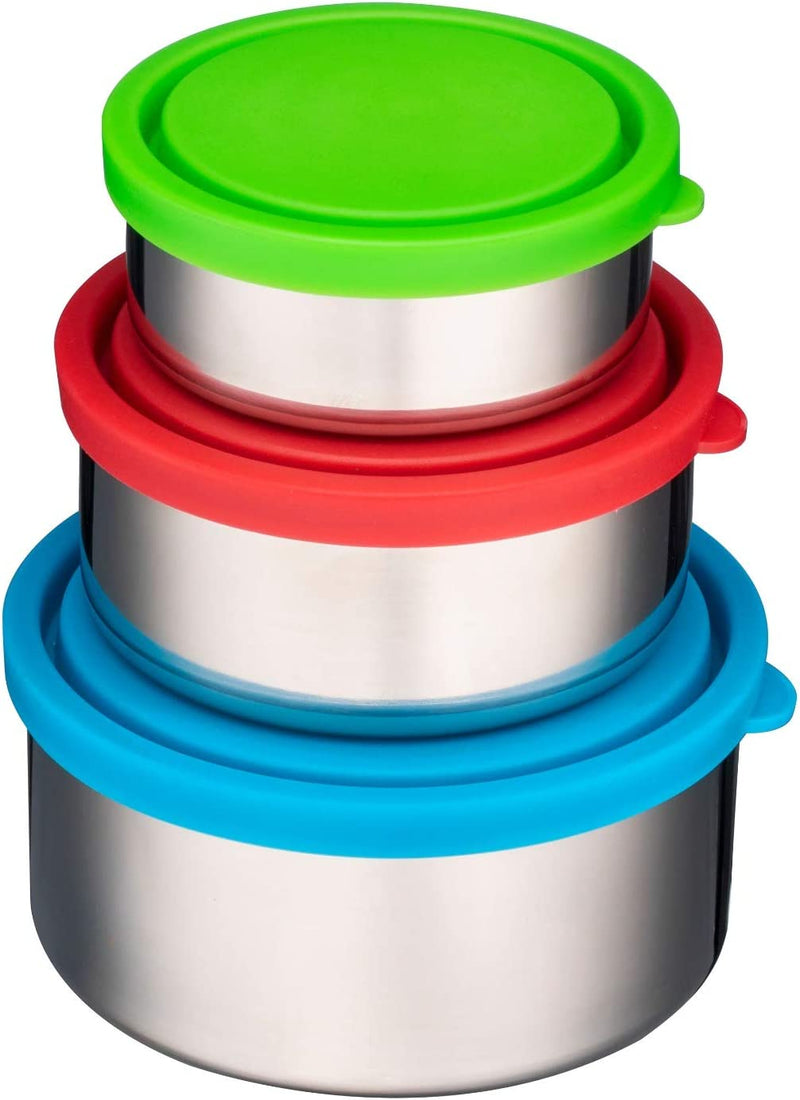 Bruntmor Trio Nesting 18/8 Stainless Steel Food Containers with Leak-Proof Lids, Set