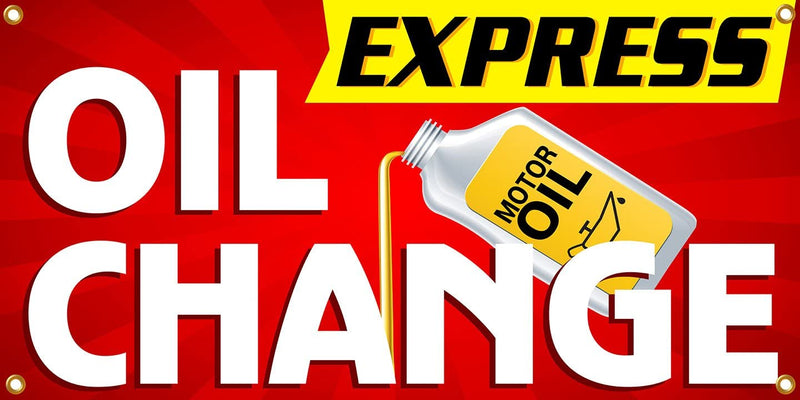 Express Oil Change Banner Sign (2FT x 4FT