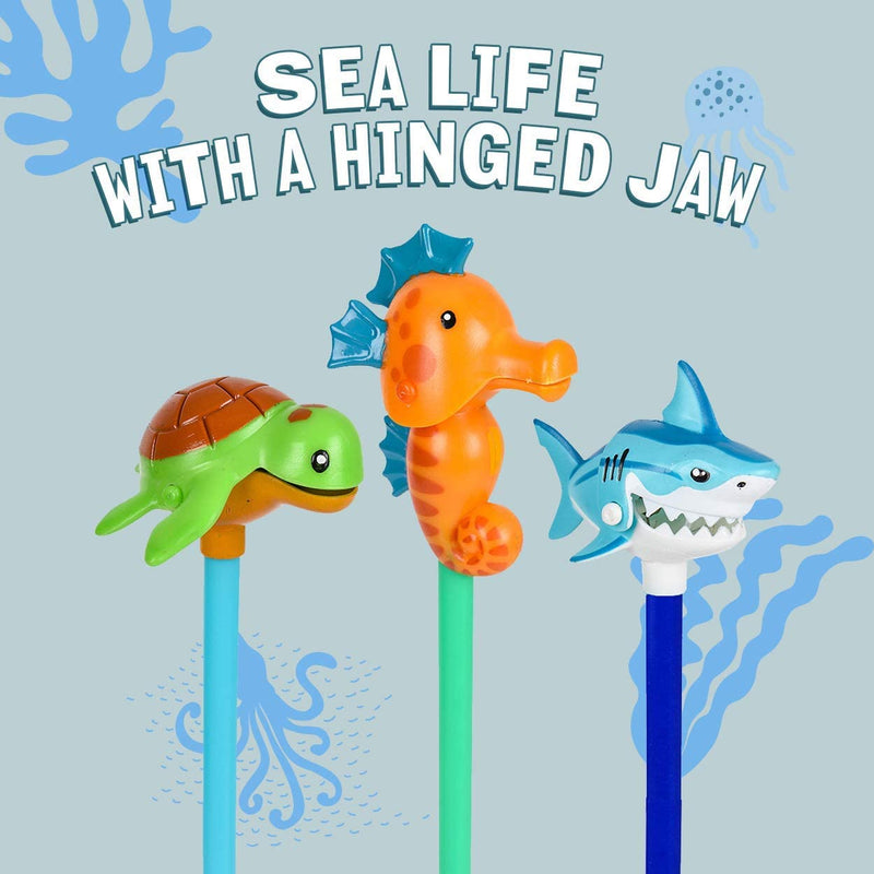 Kicko Assorted Plastic Sea Life Grabber - 6 Pack - Picking Tool for Small Objects, Kids