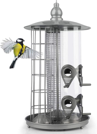 I Deluxe 3in1 Column of feed for birds Silver made of metal Meisenknödel holder seeds
