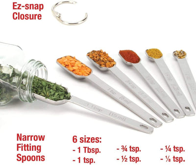 2lbDepot Measuring Spoons Set of 7 Includes Bonus Leveler, Premium, Rust Proof, Heavy