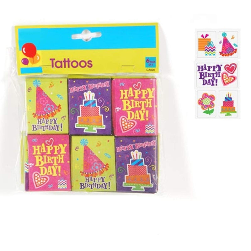 Kicko Birthday Girl Temporary Tattoos - 24 Packs - for Kids, Party Favors, Stocking