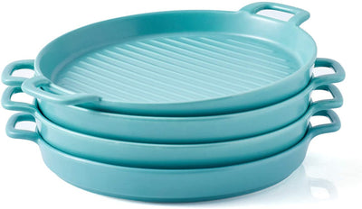 Bruntmor 8 Inch Ceramic Set Of 4 Oven to Table Bakeware Matte Round Baking Dish Grill