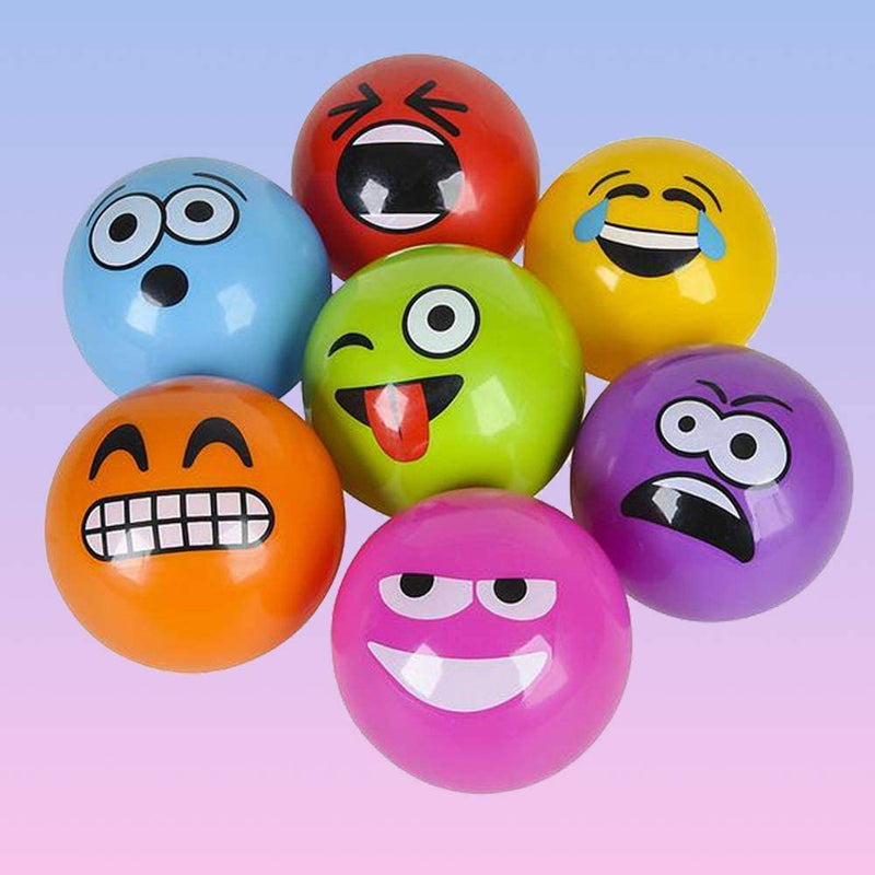 Kicko Vinyl Emoticon Ball - Set of 10 5 Inch Emoji Play Balls with Emoticon Design