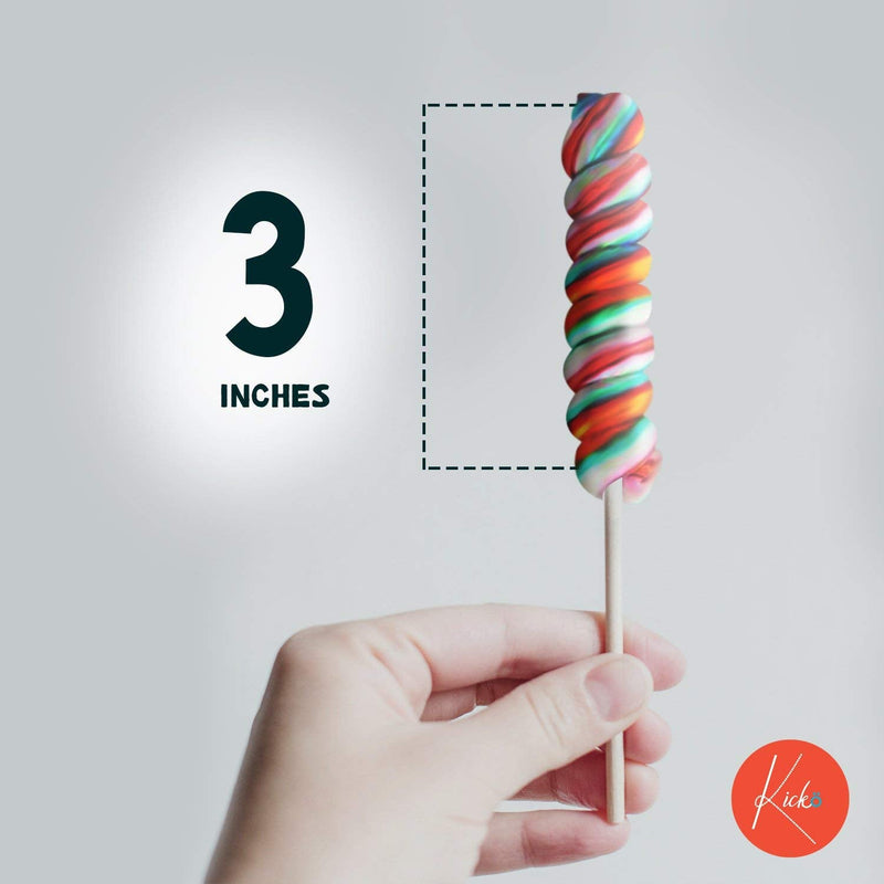Kicko Twist Lollipops in Sticks - Pack of 12 3 Inch Flavored Lollipops in a Stick -