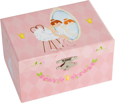 Jewelkeeper Girl's Musical Jewelry Storage Box with Ballerina and Roses Design, Swan Lake