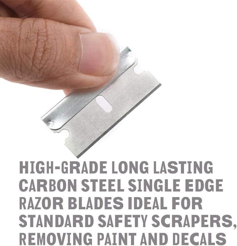 Katzco Razor Blades Single Edge -10 Pack - High-Grade Long Lasting Carbon Steel Single