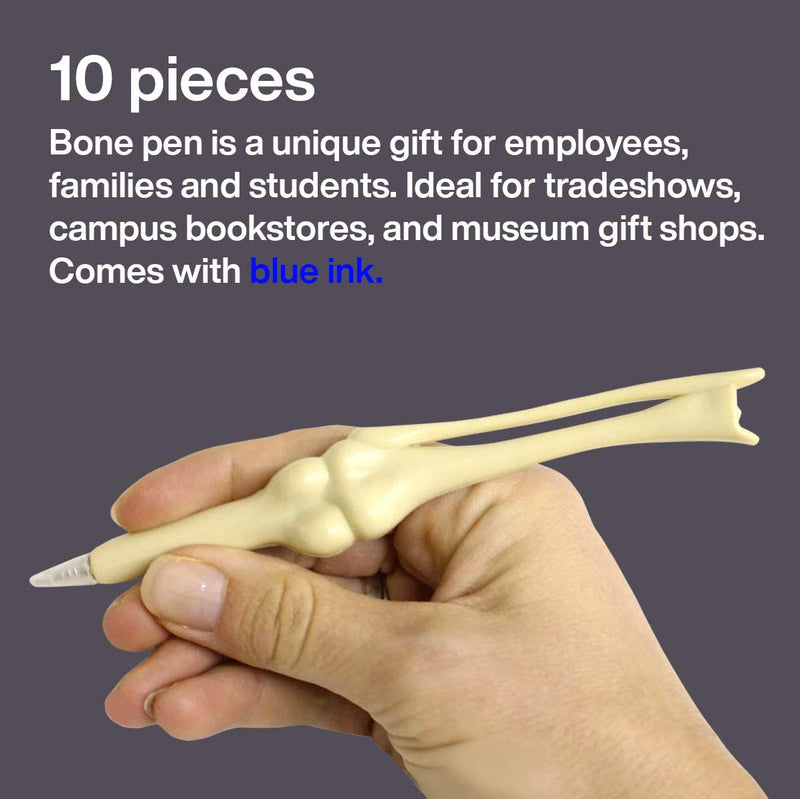 Kicko Bone-Shape Ballpoint Pens with Blue Ink for Medical Students, Doctors, Gifts