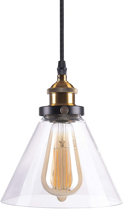 Vintage pendant lamp glass E27 1 x Edison Lamps dimmable 15m textile cable
