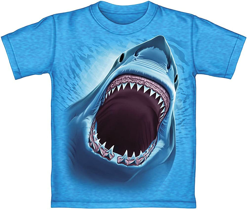 Great White Shark Turquoise Heathered Adult Tee Shirt (Adult XL