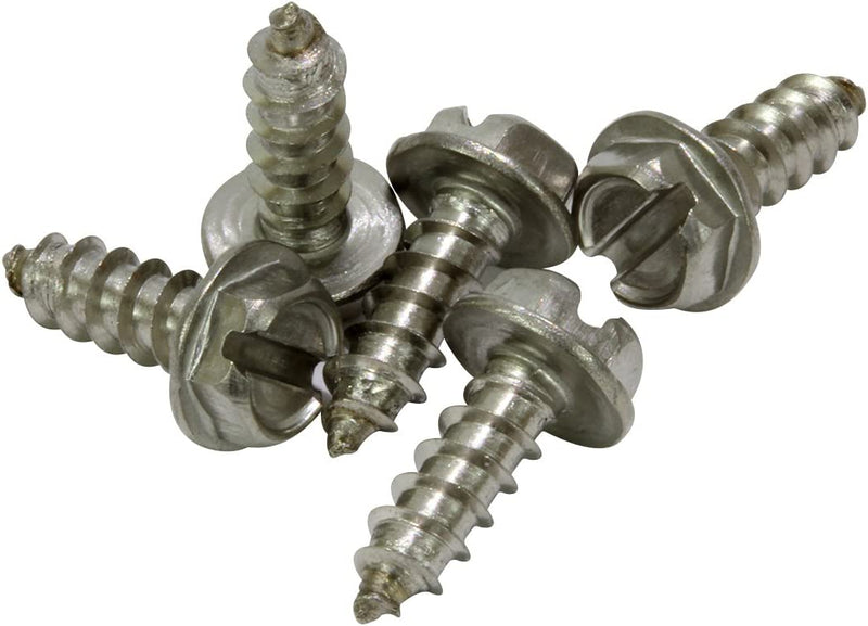 8 X 3/4" Stainless Slotted Hex Washer Head Screw, (100 pc), 18-8 (304) Stainless Steel