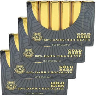 Kicko Mini Gold Dark Chocolate Bars - 24 Bars, 12 Ounces Total - 4.75 x 3.25 x .5 Inches