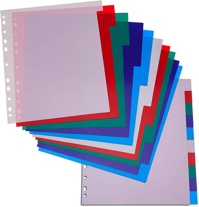 Kicko 3-Ring Binder Dividers with 10-Color Tabs  2 Pack Durable Ring Binders