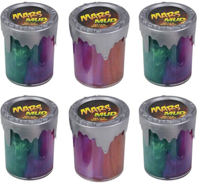 Kicko Mars Mud Putty - 6 Pack Marble Putty - Educational Fidget Toy Ideal for Relaxation
