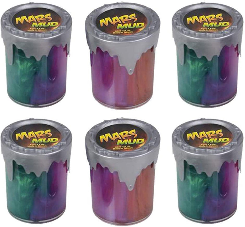 Kicko Mars Mud Putty - 6 Pack Marble Putty - Educational Fidget Toy Ideal for Relaxation