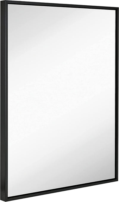 Clean Large Modern Black Frame Wall Mirror 30" X 40" Contemporary Premium Silver Backed