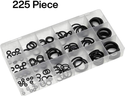 Katzco 225 Piece O Rings Assortment Set - Heavy Duty Rubber Rings for Professional