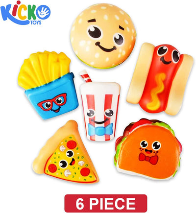 Kicko 3.75 Inch Slow Rising Squishy Fast Food Toys - 6 Piece Assorted Scented Simulation