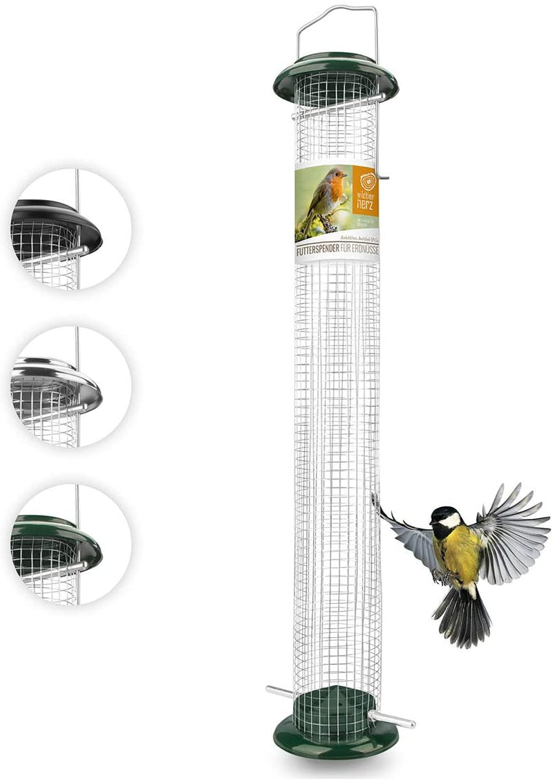 I bird feeder dispenser 52cm black peanut feed donor made of stainless metal