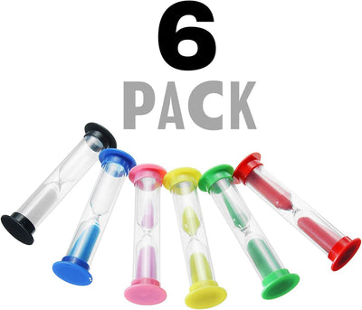 Kicko 2 Minute Sand Times Timers - 6 Pack - Hourglass Clock - for Party Favors, Kids Toys