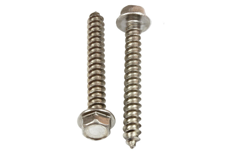 10 X 5/8" Stainless Indented Hex Washer Head Screw, (50 pc), 18-8 (304) Stainless Steel