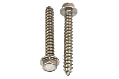 10 X 2" Stainless Indented Hex Washer Head Screw, (25 pc), 18-8 (304) Stainless Steel