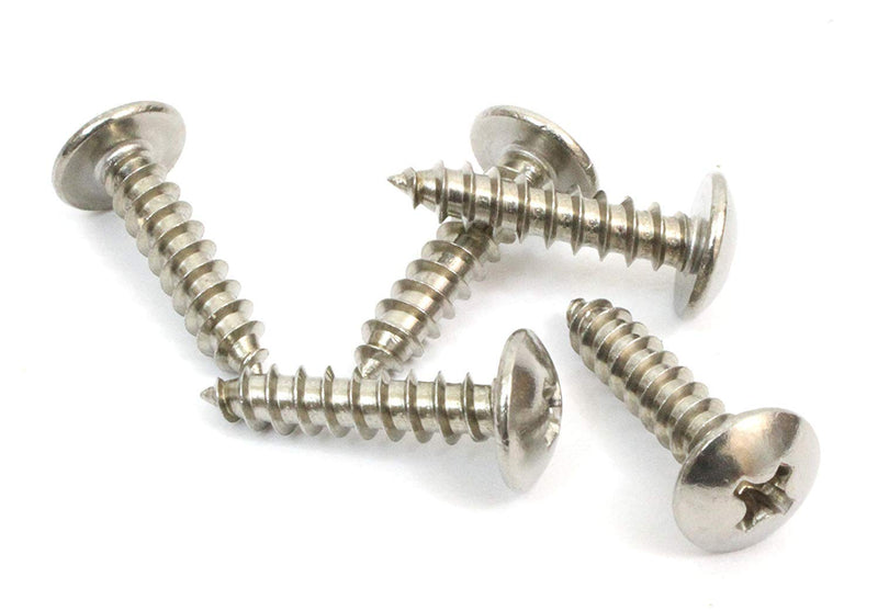 6 X 2" Stainless Truss Head Phillips Wood Screw (50pc) 18-8 (304) Stainless Steel Screws