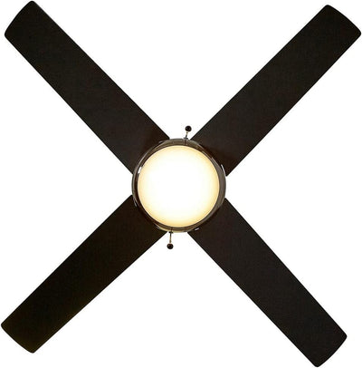 Hamilton Hills Black Ceiling Fan with Light - Contemporary Modern Gun Metal Black Finish