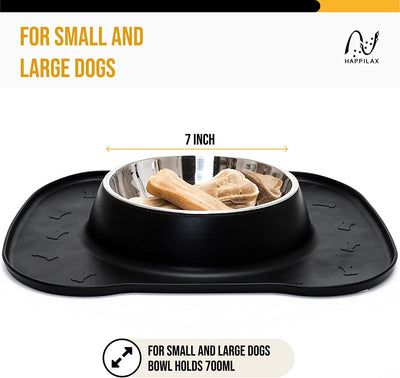 Dog Bowl With Mat  Silicone Dog Bowl Mat  Anti Skid  Anti Slip Pet Bowls
