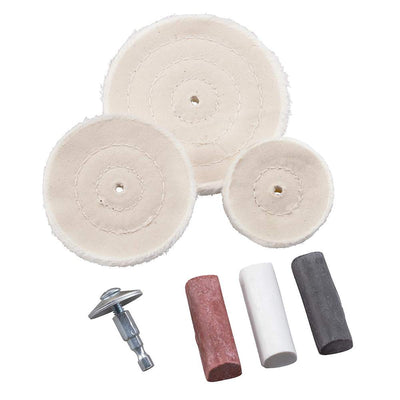 Katzco 7-Piece Buffing Kit with 3 Compound - Complete Cutting and Polishing - Perfect