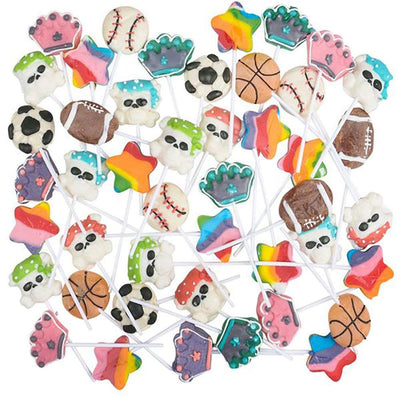 Kicko Assorted Lollipops - 48 Pack - 2 Inch - for Kids, Party Favors, Stocking Stuffers