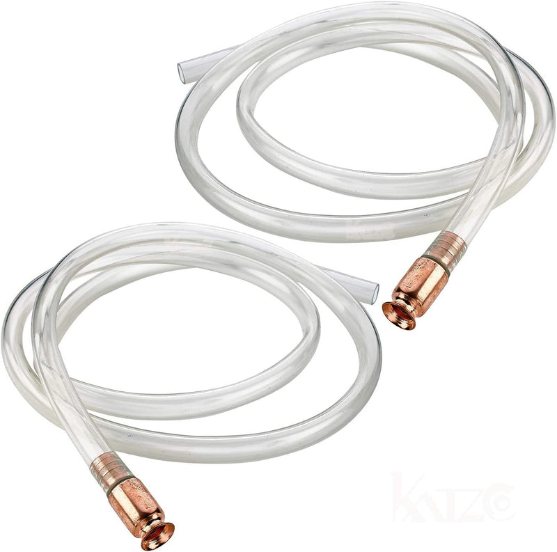 Katzco Shaker Siphon Transfer Pump Hoses - 2 Pack - for Gas, Fuel, Oil, Automotive