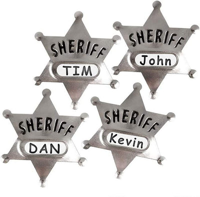 Kicko Metal Deputy Sheriff Badge - Pack of 12 Personalized Officer Name Tag Brooch