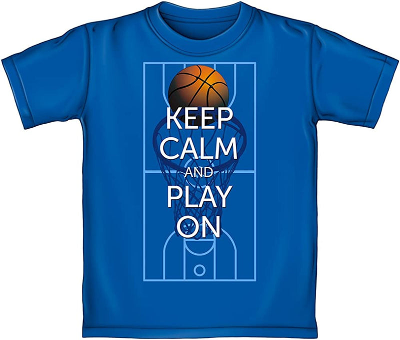 Keep Calm and Play On Basketball Adult Tee Shirt (Adult XL