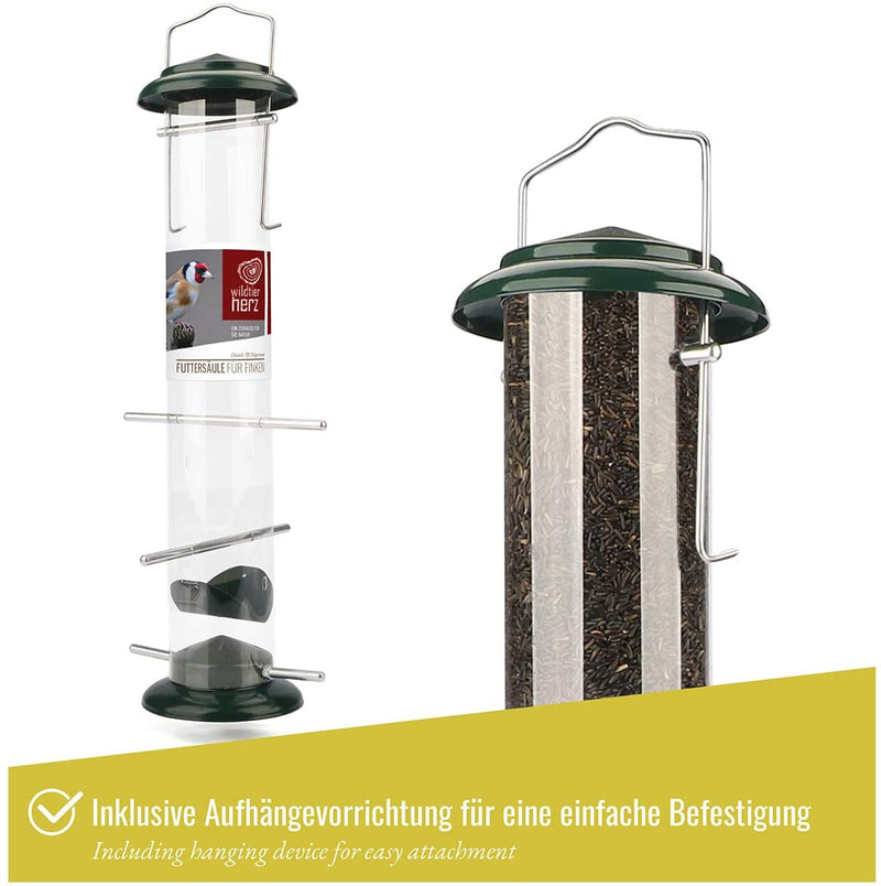 I 52cm feed column Niger seeds for Stieglitz Zeisig made of stainless steel