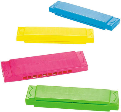 Kicko Plastic Harmonicas - Pack of 36 Colorful Wind Instrument for Beginners and Kids