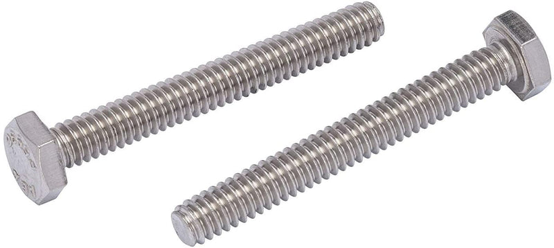 1/4"-20 X 2" (25pc) Stainless Hex Head Bolt, Fully Threaded, 18-8 Stainless