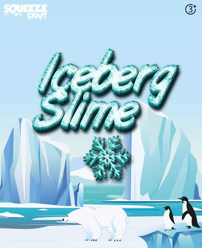 Squeeze Craft Iceberg Slime - Pack of 12 Snowy Sludgy Gooey Fidget Kit for Sensory