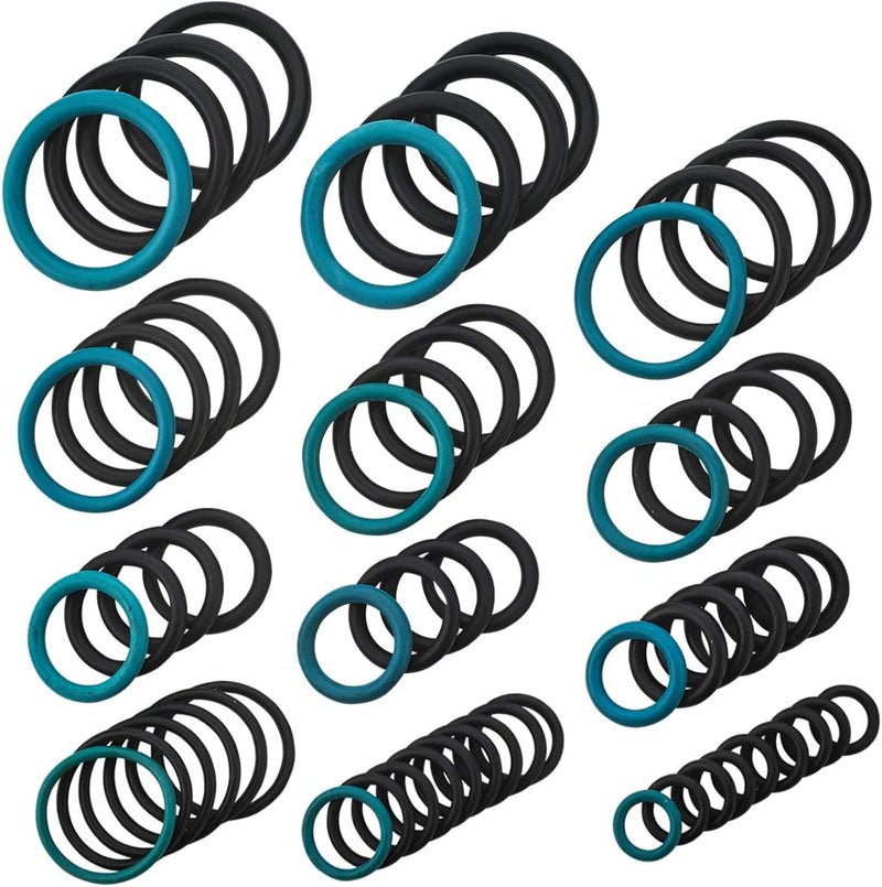Katzco 62 Piece O-Ring Assortment Set - Heavy Duty Rubber Rings For Professional Plumbing